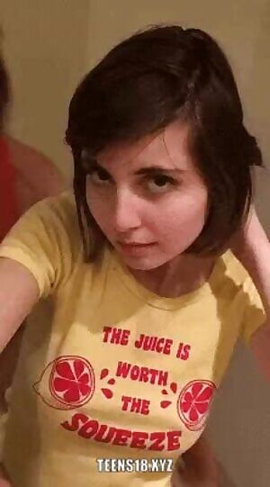 Friend pulls up her shirt and shoes those titties!