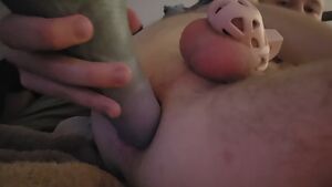 TS Dildo Riding Anal Play Chastity