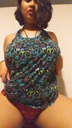 Hair down, tongue out