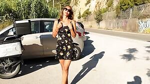 Sweet Bunny With Tail ButtPlug Flashing In Public