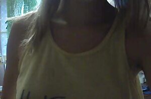 Pretty girl lifted the shirt