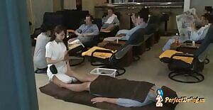Startled masseuse