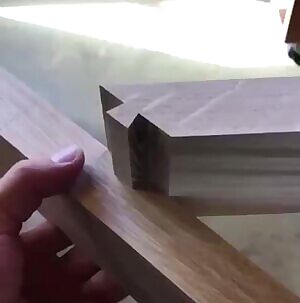 When he slides the wood right in but gently...