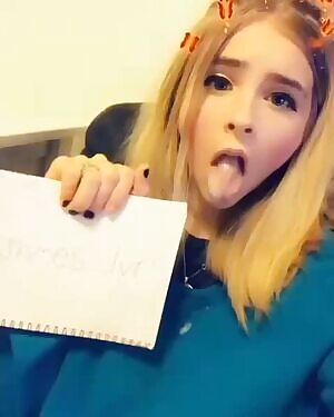 Sexy blonde ahegao