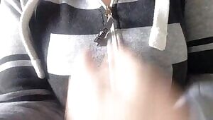 My sub unzipping her onesie for me