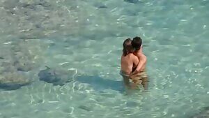 Young Couple Gets Caught Fucking on the Beach - Part 1; Handjob under Water unknown