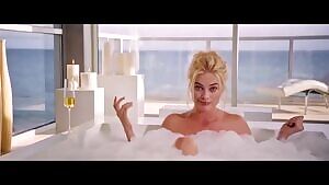 Margot Robbie in a bubble bath