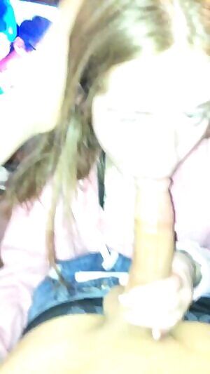 Teen sucking on monster dick