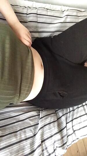 /u/AySwede pulling down her pants to show her birthmark and mound