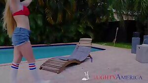 Macy Marx Newbie Porn Star Poolside Sex