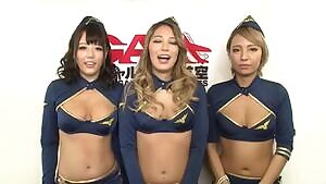 Welcome To Tanned Bitch Airlines! Watch These Gal Cabin Attendants Give Impressive Mid-flight Hip-shaking Cowgirl Creampies - Karen Uehara, HIKARI & Mao Hamasaki