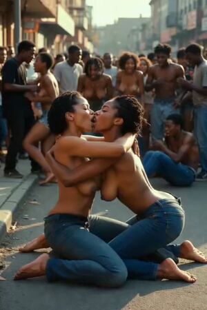 Sloppy Lesbian Kissing Ai Generated Ebony