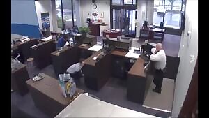 Security guard vs. an armed bank robber