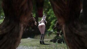 Thirsty elf makes a compromise with a horny troll to use his water hole