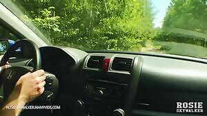 POV Teen Car Sex with Huge Cumshot on Big Ass