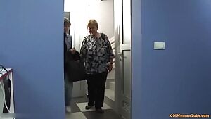 Fat and thin grannies undressing