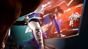 D.va taking horse cock at the arcade