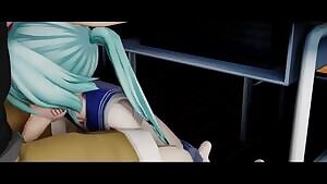 Miku giving a BJ
