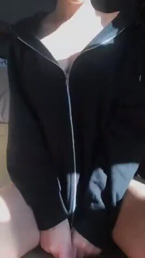 Pale Babe In A Hoodie GIF
