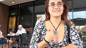 flashing in front of bagel shop