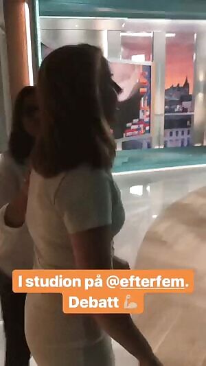 Swedish politician Annie Lööf disgracefully pregnant with a dirty immigrant’s baby-twins. Wanting other filthy refugees to scandalously knock her up with even more.