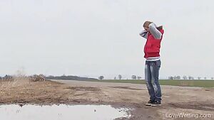 happily adding to the puddle