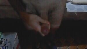 My cock exploding - mirror view