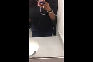 Pulling her tits out in a public restroom