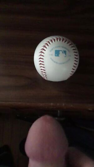 Cum on a baseball