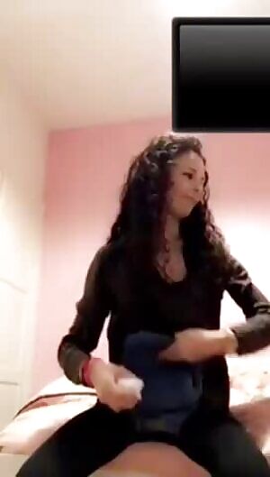 Petite curly hair teasing her sexy ass