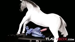 Futa Liara rammed by a Horse,