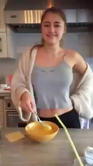 Lia Marie Johnson making you breakfast.. what did you do to her the night before?