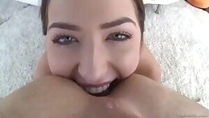 She's so happy to eat his ass