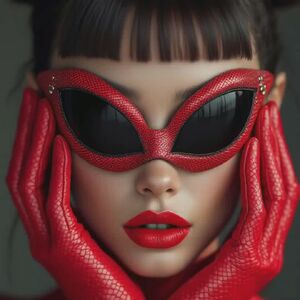 Makeup Fetish Bangs Brunette Glasses Green Eyes