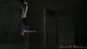 Forced to cum upside down