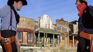 An embarrassing showdown 😳 - gunslinger outlaw 🤠 vs cocky 🍆 bandit...who will win?