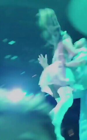 She jump on him close enough that he could probably feel her snatch