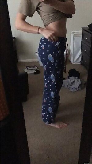 Pulling down my PJ pants