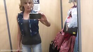 MILF Public Masturbation Dildo Play In Changing Room