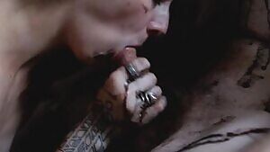 Tattooed girl in for the finish