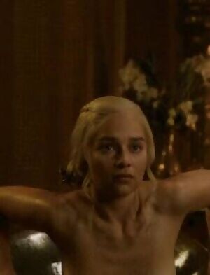 Emilia Clark needs to get choked while getting pounded in her tight pussy until she squirts