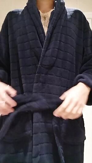 Soft dressing gown, hard cock