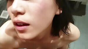 Chinese girl having fun with 2 guys