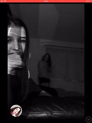 Friends finishing off strip tease for her mate