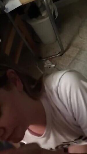 slutty step sister gets black mailed into face fuck