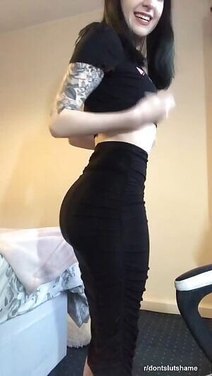 Pulling down my very tight skirt