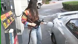 Flashing at a gas station