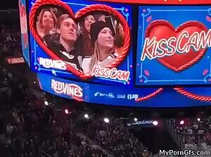 This happened on the NHL kiss cam last night