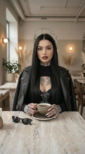 Nail fetish Brunette Glasses Lipstick Makeup