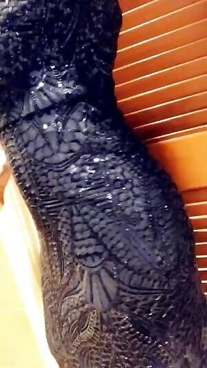 My big round butt in blue sequins💋48